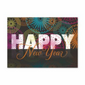 Sparkling New Year Greeting Card - Gold Lined White Envelope